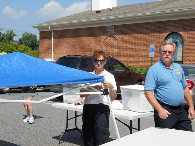 Erin and Lynn setting up the canopy
9/11/11